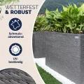 Casaria® Blumenkasten 3 Innentöpfe Polyrattan Herausnehmbar Wasserablauf Outdoor Rechteckig Pflanzkasten Blumentopf Hochbeet Pflanzkübel Grau - Thumbnail 2