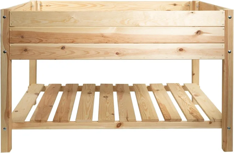mgc24 Hochbeet Massiv für Kinder - Kiefernholz Grau rechteckig für Garten/Terrasse/Balkon - 79 x 40 x 50 cm – Bild 4