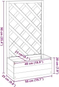 vidaXL Tannenholz Massiv Garten Spalier mit Blumenkasten Pflanzkasten Rankhilfe Rankkasten Rankgitter Blumenständer Blumenkübel Grau 50x25x90cm - Thumbnail 6