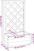 vidaXL Tannenholz Massiv Garten Spalier mit Blumenkasten Pflanzkasten Rankhilfe Rankkasten Rankgitter Blumenständer Blumenkübel Grau 50x25x90cm - Thumbnail 7