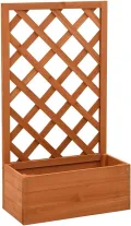 vidaXL Tannenholz Massiv Garten Spalier mit Blumenkasten Pflanzkasten Rankhilfe Rankkasten Rankgitter Blumenständer Blumenkübel Grau 50x25x90cm - Thumbnail 8