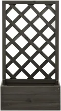 vidaXL Tannenholz Massiv Garten Spalier mit Blumenkasten Pflanzkasten Rankhilfe Rankkasten Rankgitter Blumenständer Blumenkübel Grau 50x25x90cm - Thumbnail 4