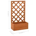 vidaXL Tannenholz Massiv Garten Spalier mit Blumenkasten Pflanzkasten Rankhilfe Rankkasten Rankgitter Blumenständer Blumenkübel Orange 50x25x90cm - Thumbnail 4