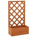 vidaXL Tannenholz Massiv Garten Spalier mit Blumenkasten Pflanzkasten Rankhilfe Rankkasten Rankgitter Blumenständer Blumenkübel Orange 50x25x90cm - Thumbnail 7