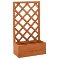 vidaXL Tannenholz Massiv Garten Spalier mit Blumenkasten Pflanzkasten Rankhilfe Rankkasten Rankgitter Blumenständer Blumenkübel Orange 50x25x90cm - Thumbnail 1
