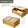 NATIV Frühbeet 100x60 cm | Frühbeetkasten mit Polycarbonatplatten | Frühbeet Aufsatz auch für Hochbeete geeignet | Mini Gewächshaus | teilweise vormontiertes Kräuterbeet (braun) - Thumbnail 3