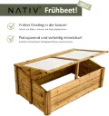 NATIV Frühbeet 100x60 cm | Frühbeetkasten mit Polycarbonatplatten | Frühbeet Aufsatz auch für Hochbeete geeignet | Mini Gewächshaus | teilweise vormontiertes Kräuterbeet (braun) - Thumbnail 4