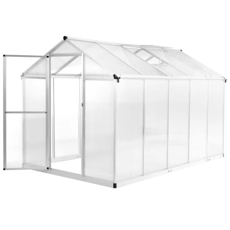 vidaXL Gewächshaus Aluminium 13,41m³ 3,8mm Treibhaus Tomatenhaus Pflanzenhaus – Bild 10