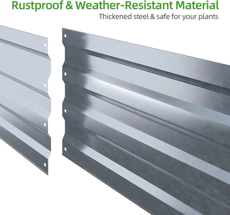 Ohuhu Hochbeet Metall Pflanzenbeet 180x90x60cm, Wetterfestes Stahlblech Hochbeet für Gemüse Erhöhte Extragroße, Gemüsebeet Pflanzkasten Frühbeet Gartenbeet Pflanzkübel Blumenkasten für Garten – Bild 7