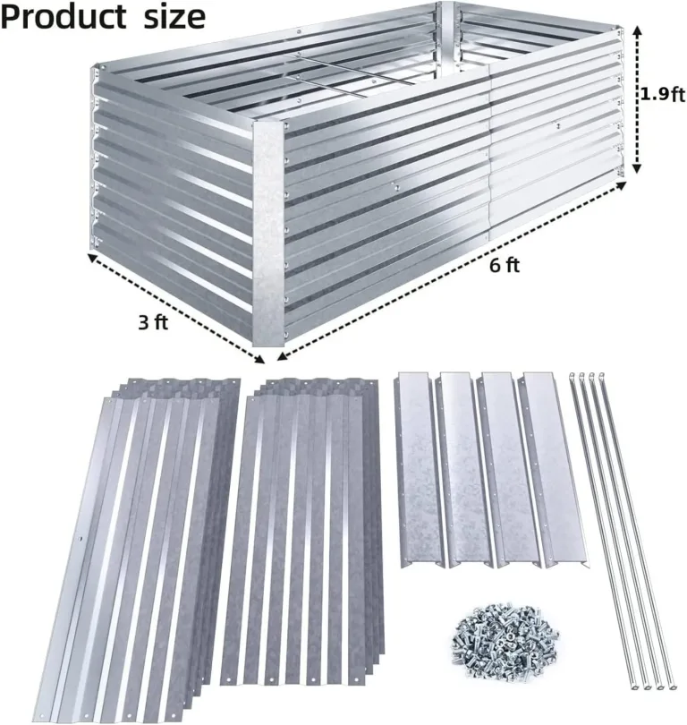 Ohuhu Hochbeet Metall Pflanzenbeet 180x90x60cm, Wetterfestes Stahlblech Hochbeet für Gemüse Erhöhte Extragroße, Gemüsebeet Pflanzkasten Frühbeet Gartenbeet Pflanzkübel Blumenkasten für Garten – Bild 8