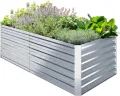 Ohuhu Hochbeet Metall Pflanzenbeet 180x90x60cm, Wetterfestes Stahlblech Hochbeet für Gemüse Erhöhte Extragroße, Gemüsebeet Pflanzkasten Frühbeet Gartenbeet Pflanzkübel Blumenkasten für Garten - Thumbnail 1