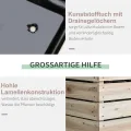 Outsunny 4 TLG. Hochbeet Pflanzkübel Pflanzkasten aus Holz 4 Kombinationsmodi im Garten und Balkon 50 x 30 x 60 cm Natur - Thumbnail 4