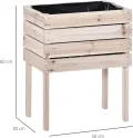 Outsunny 4 TLG. Hochbeet Pflanzkübel Pflanzkasten aus Holz 4 Kombinationsmodi im Garten und Balkon 50 x 30 x 60 cm Natur - Thumbnail 7