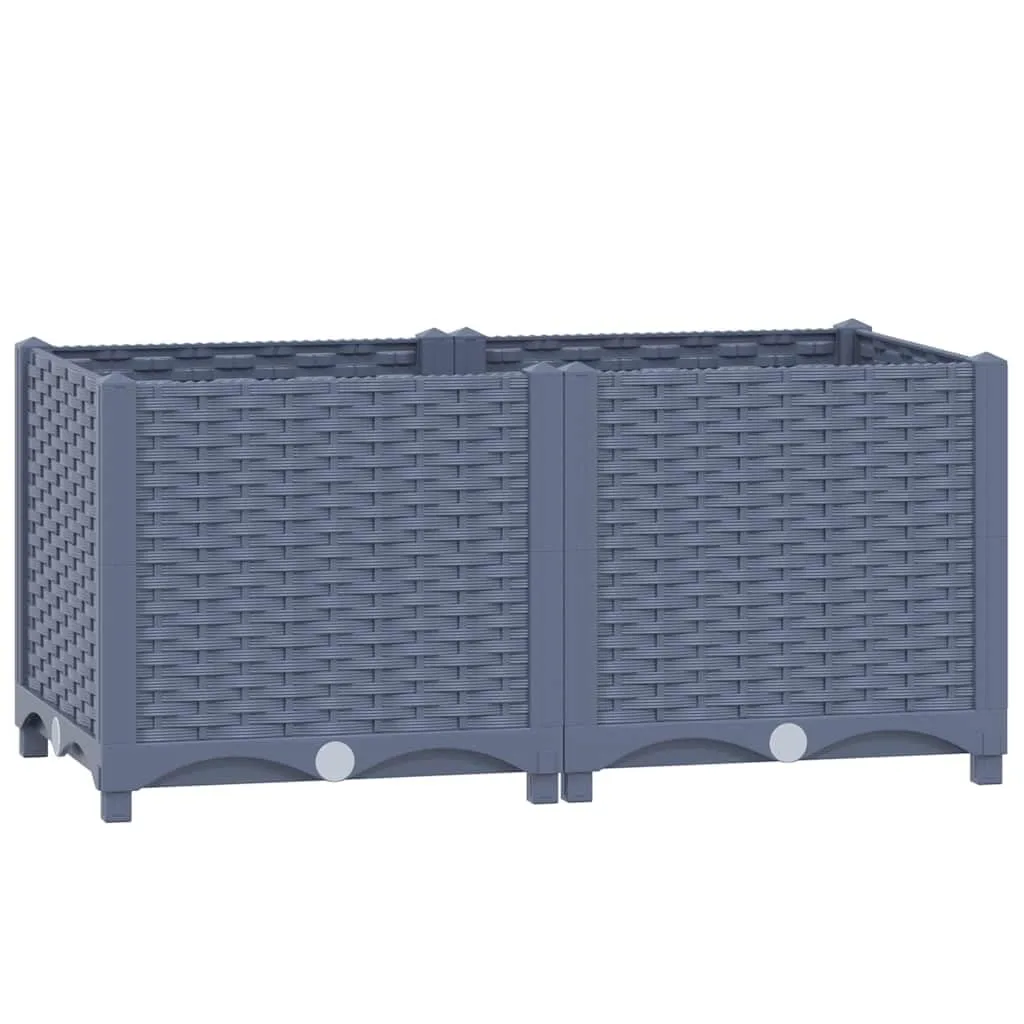vidaXL Hochbeet Blumenkasten Gemüsebeet Pflanzbeet Blumenbeet Pflanzkasten Blumenkübel Pflanzkübel Kräuterbeet 80x40x38cm Polypropylen - Bild 1