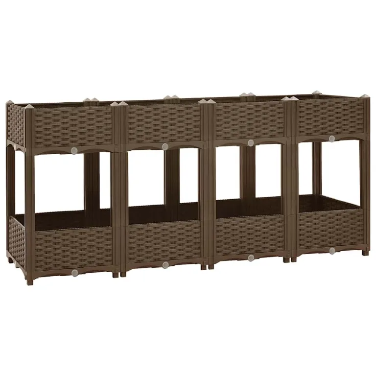 vidaXL Hochbeet Blumenkasten Gemüsebeet Pflanzbeet Blumenbeet Pflanzkasten Blumenkübel Pflanzkübel Kräuterbeet 80x40x38cm Polypropylen – Bild 10