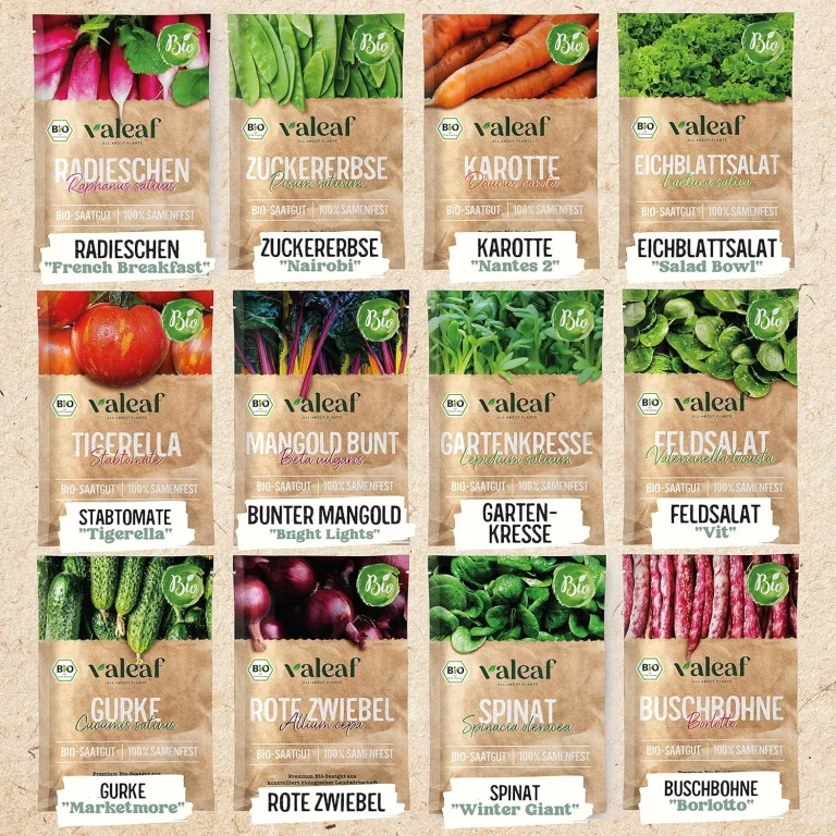 BIO Gartenjahr Samen Set I Gemüsesamen das ganze Jahr I 12 Monate Samen Gemüse I Gemüsesamen Set für Hochbeet, Balkon und Garten I Samen Set mit Gemüse Saatgut I 12er BIO Pflanzensamen Set – Bild 8