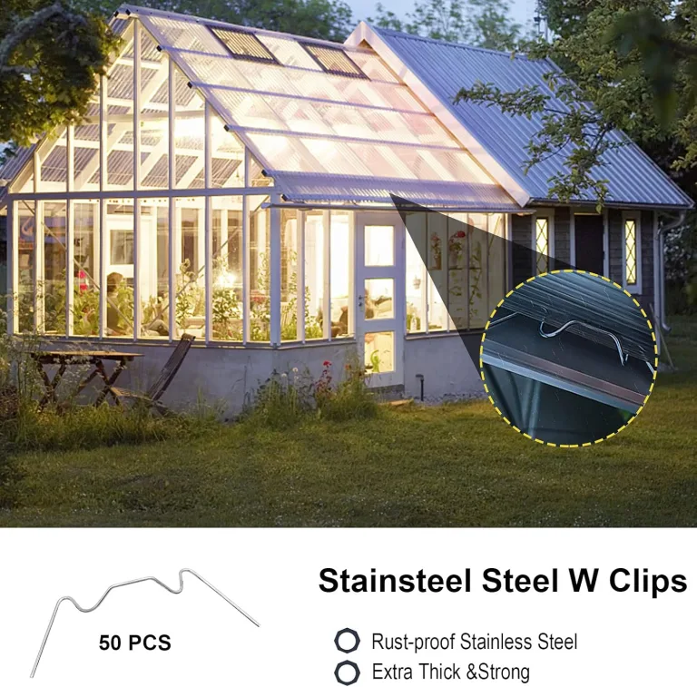 200 Stück Gewächshaus Reparatur Kit Edelstahl Gewächshaus Klammern Rostfrei Verglasung Klammern W Drahtklammern und Z Clips Nüsse Schrauben Zubehör für Glas Hohlkammerplatte Befestigung – Bild 5