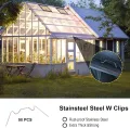 200 Stück Gewächshaus Reparatur Kit Edelstahl Gewächshaus Klammern Rostfrei Verglasung Klammern W Drahtklammern und Z Clips Nüsse Schrauben Zubehör für Glas Hohlkammerplatte Befestigung - Thumbnail 5