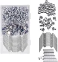 200 Stück Gewächshaus Reparatur Kit Edelstahl Gewächshaus Klammern Rostfrei Verglasung Klammern W Drahtklammern und Z Clips Nüsse Schrauben Zubehör für Glas Hohlkammerplatte Befestigung - Thumbnail 1