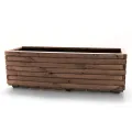 Pflanzkasten Akzent 120 Kiefer dunkel geölt Holz 118 x 40 x 40 cm Hochbeet - Thumbnail 5