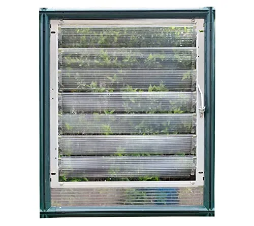 RION Metall Lamellenfenster | Gewächshaus Zubehör | Silber | 60x64 cm – Bild 1