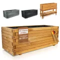 BooGardi Hochbeete-KIT für Pflanzkübel Holz mit Vlies · Unterbau für Hochbeet in 5 Größen · 120 cm lang naturbraun · Untergestell Hochbeete für Garten, Balkon & Terrasse · groß außen rechteckig XXL - Thumbnail 9