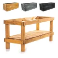 BooGardi Hochbeete-KIT für Pflanzkübel Holz mit Vlies · Unterbau für Hochbeet in 5 Größen · 120 cm lang naturbraun · Untergestell Hochbeete für Garten, Balkon & Terrasse · groß außen rechteckig XXL - Thumbnail 1