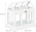 Relaxdays Mini Gewächhaus, 2er Set, für die Fensterbank, Indoor Treibhaus, Glas und MDF, Kräuter, Blumen, 2 Größen, weiß, 37 x 37.5 x 24 cm - Thumbnail 5