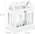Relaxdays Mini Gewächhaus, 2er Set, für die Fensterbank, Indoor Treibhaus, Glas und MDF, Kräuter, Blumen, 2 Größen, weiß, 37 x 37.5 x 24 cm - Thumbnail 4