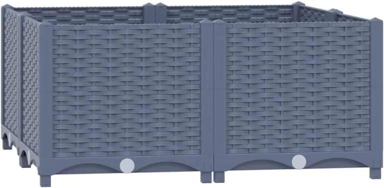 vidaXL Hochbeet Blumenkasten Gartenbeet Pflanzkasten Gemüsebeet Pflanzbeet Frühbeet Pflanzkübel Blumenbeet Blumenkübel 80x80x38cm Polypropylen – Bild 2