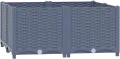 vidaXL Hochbeet Blumenkasten Gartenbeet Pflanzkasten Gemüsebeet Pflanzbeet Frühbeet Pflanzkübel Blumenbeet Blumenkübel 80x80x38cm Polypropylen - Thumbnail 2