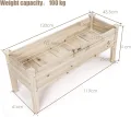 COSTWAY Hochbeet aus Holz, Pflanzbeet für Kinder, 120x43,5x51cm, Pflanztrog belastbar bis 100 kg, Blumenkübel mit Ablauflöchern, Kräuterbeet rechteckig, Anzuchtbeet Garten Terrasse Balkon - Thumbnail 6