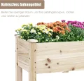 COSTWAY Hochbeet aus Holz, Pflanzbeet für Kinder, 120x43,5x51cm, Pflanztrog belastbar bis 100 kg, Blumenkübel mit Ablauflöchern, Kräuterbeet rechteckig, Anzuchtbeet Garten Terrasse Balkon - Thumbnail 8