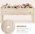 COSTWAY Hochbeet aus Holz, Pflanzbeet für Kinder, 120x43,5x51cm, Pflanztrog belastbar bis 100 kg, Blumenkübel mit Ablauflöchern, Kräuterbeet rechteckig, Anzuchtbeet Garten Terrasse Balkon - Thumbnail 3