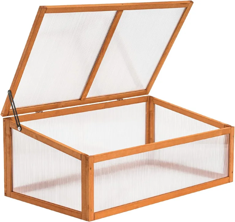 MCombo Frühbeet Gewächshaus Treibhaus Frühbeetkasten Aufsatz Pflanzenbeet mit Abdeckung für Jungpflanzen 0698, aus Holz und Polycarbonat – Bild 2