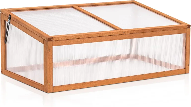 MCombo Frühbeet Gewächshaus Treibhaus Frühbeetkasten Aufsatz Pflanzenbeet mit Abdeckung für Jungpflanzen 0698, aus Holz und Polycarbonat – Bild 1