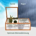 MCombo Frühbeet Gewächshaus Treibhaus Frühbeetkasten Aufsatz Pflanzenbeet mit Abdeckung für Jungpflanzen 0698, aus Holz und Polycarbonat - Thumbnail 5