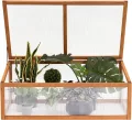 MCombo Frühbeet Gewächshaus Treibhaus Frühbeetkasten Aufsatz Pflanzenbeet mit Abdeckung für Jungpflanzen 0698, aus Holz und Polycarbonat - Thumbnail 7