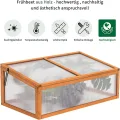 MCombo Frühbeet Gewächshaus Treibhaus Frühbeetkasten Aufsatz Pflanzenbeet mit Abdeckung für Jungpflanzen 0698, aus Holz und Polycarbonat - Thumbnail 3