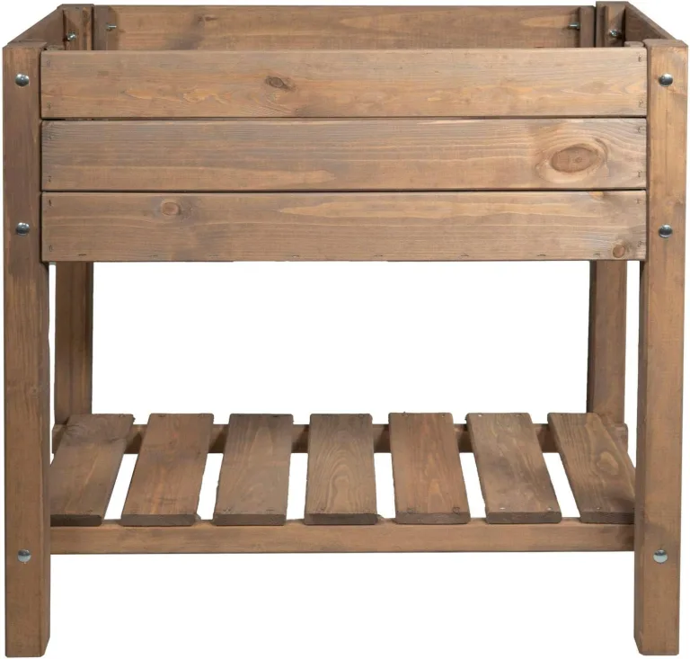 mgc24 Hochbeet Massiv S - Kiefernholz Natur rechteckig für Garten/Terrasse/Balkon - 79 x 40 x 78 cm – Bild 8