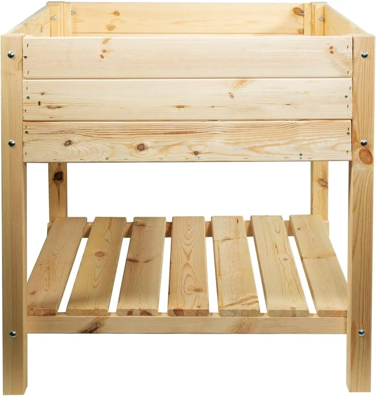 mgc24 Hochbeet Massiv S - Kiefernholz Natur rechteckig für Garten/Terrasse/Balkon - 79 x 40 x 78 cm – Bild 6