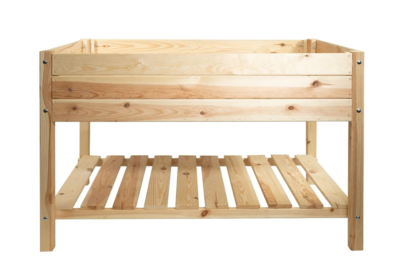 mgc24 Hochbeet Massiv XXL - Kiefernholz Natur quadratisch für Garten/Terrasse/Balkon - 119 x 79 x 78 cm - Bild 1