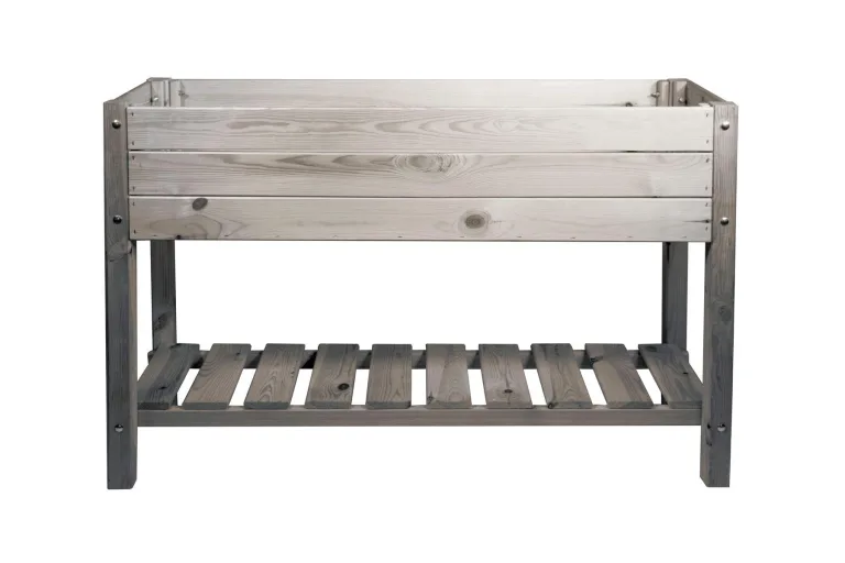mgc24 Hochbeet Massiv XXL - Kiefernholz Natur quadratisch für Garten/Terrasse/Balkon - 119 x 79 x 78 cm – Bild 4