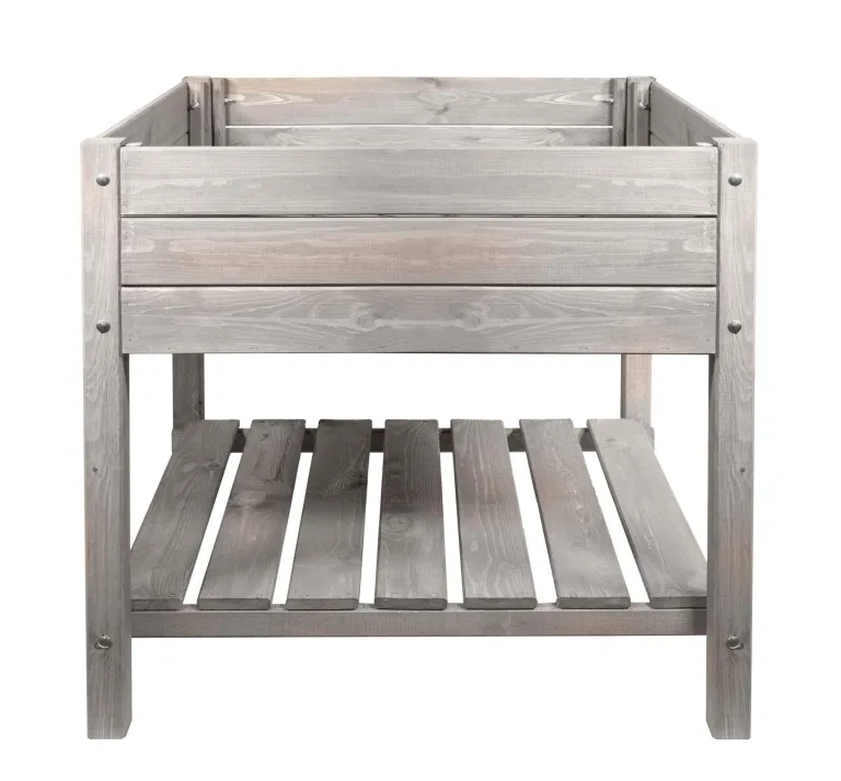 mgc24 Hochbeet Massiv XXL - Kiefernholz Natur quadratisch für Garten/Terrasse/Balkon - 119 x 79 x 78 cm – Bild 10