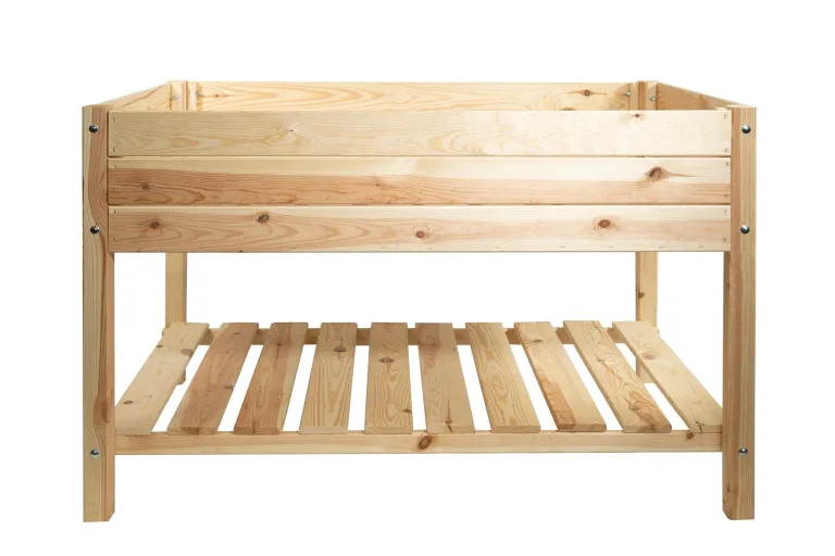 mgc24 Hochbeet Massiv XXL - Kiefernholz Natur quadratisch für Garten/Terrasse/Balkon - 119 x 79 x 78 cm – Bild 1