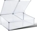 Frühbeet Gewächshaus aus Aluminium,118x77x40 cm, Alu Mini Gewächshaus, Hochbeet Treibhaus für Garten, Klein Treibhaus Frühbeetkasten mit Doppeldach lichtdurchlässig, UV Schutz - Thumbnail 7