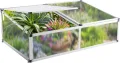 Frühbeet Gewächshaus aus Aluminium,118x77x40 cm, Alu Mini Gewächshaus, Hochbeet Treibhaus für Garten, Klein Treibhaus Frühbeetkasten mit Doppeldach lichtdurchlässig, UV Schutz - Thumbnail 1