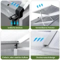 Gewächshaus Aluminium für den Garten |Mit 8 cm dickeres Fundament| 242*190*195 cm | Vielseitig nutzbar als Treibhaus Gartenhaus winterfest Aufzucht Tomatenhaus Frühbeet und Pflanzenhaus silber - Thumbnail 3