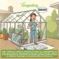 Gewächshaus Aluminium für den Garten |Mit 8 cm dickeres Fundament| 242*190*195 cm | Vielseitig nutzbar als Treibhaus Gartenhaus winterfest Aufzucht Tomatenhaus Frühbeet und Pflanzenhaus silber - Thumbnail 4
