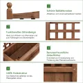 COSTWAY Blumenkasten mit Rankgitter, Pflanzkasten Holz, Hochbeet mit Spalier, Blumenkübel Rankhilfe, Gartenspalier Rankkasten für Kletterpflanze, Garten Terrasse Hinterhof, 64,5 x 28 x 75 cm, Braun - Thumbnail 3